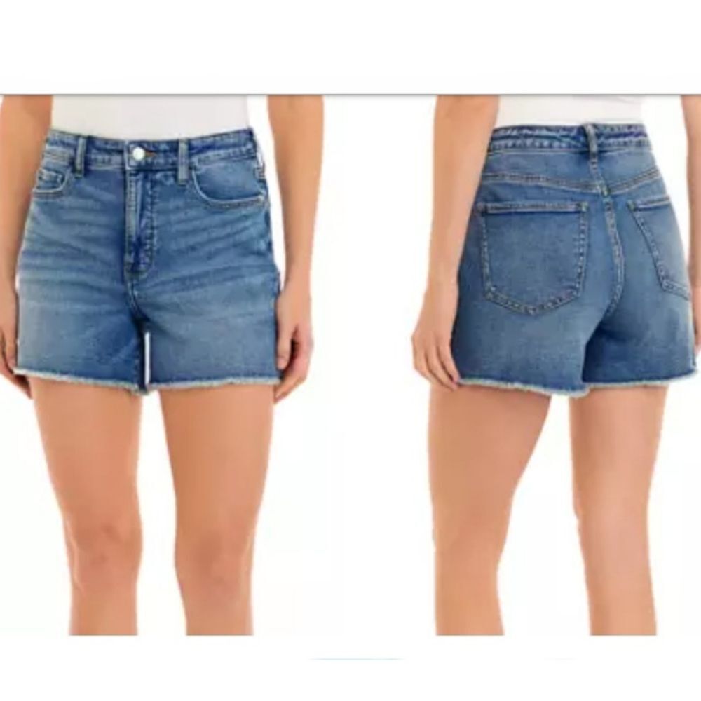 New Wonderly Women's High Rise Waisted 4" Distressed Shorts